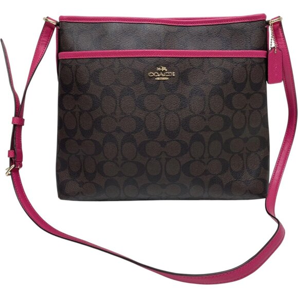Coach Signature File Crossbody Bag - Picture 1 of 8